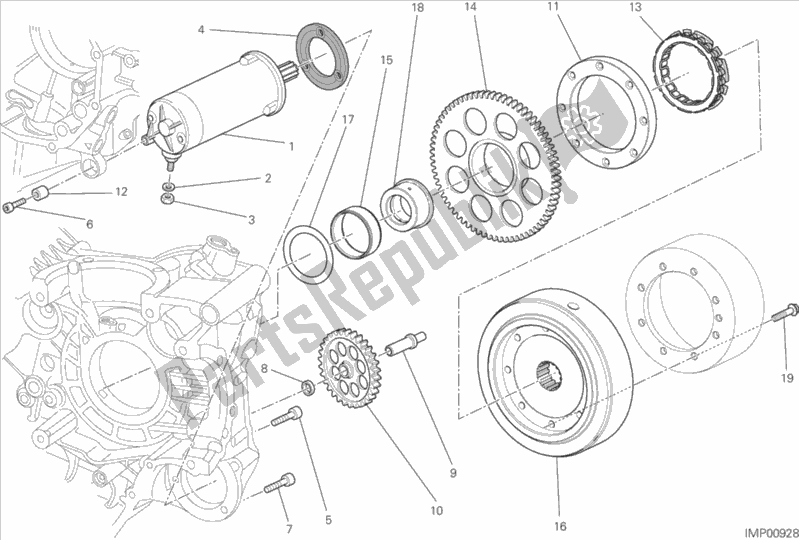 Todas as partes de Partida Elétrica E Ignição do Ducati Monster 1200 S Stripes 2016